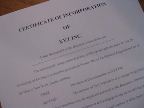 Cerificate of Incorporation-Business & Corporate